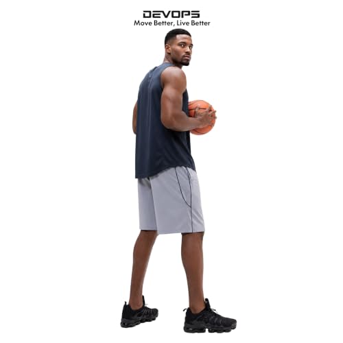 Image of DEVOPS Men's 2-Pack Loose-Fit 10 inch Workout Gym Shorts with Pockets