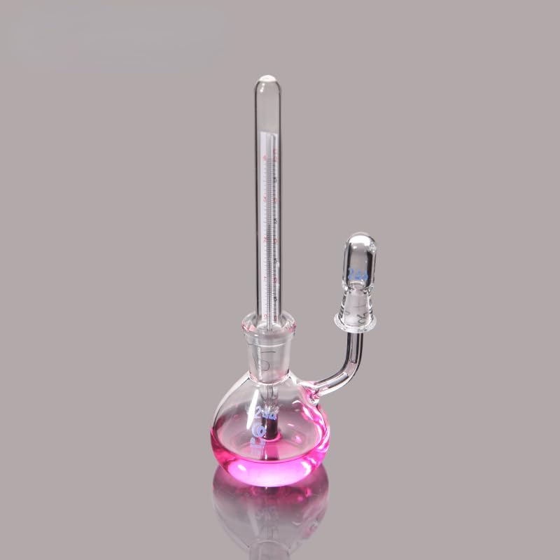 Picnómetro de vidrio de laboratorio de 25 ml y 50 ml con termómetro - Botella de precisión de gravedad específica(50ml)