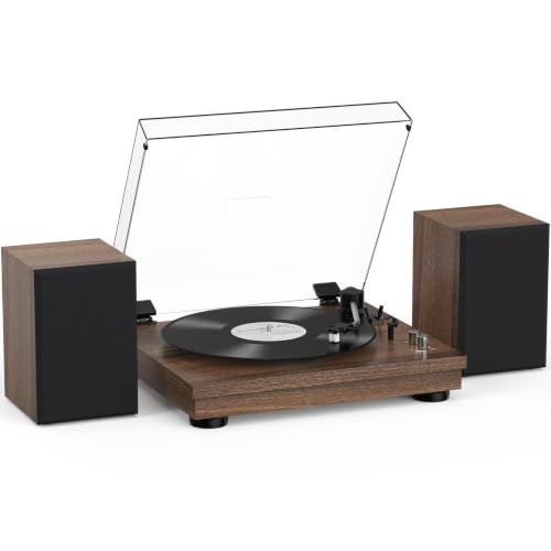 Vinyl Record Player 24W HiFi Stereo Speakers Vintage Bluetooth Turntable - image 1
