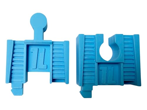Image of TrainLab.com Adapters, Compatible with Thomas & Friends Trackmaster Gray 2014 and Wooden Railway Tracks, Essential Trackmaster and Wooden Track Accessories (2pc) Light Blue