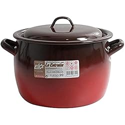 Cacerolas Antiguas Esmaltaciones La Estrella Fuego - Olla abombada con tapa, 20 cm, 5 L