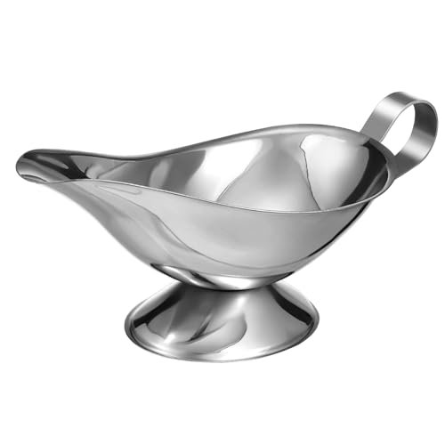 NAMOARLY 2 Pcs Stainless Steel Juice Boat Sauce Pitchers Jug Spout Funny Gravy Boat Bowls Gravyboat Ramekins Cups Breastmilk Pitcher Water Carafe Grsvy Gravy Boat Sauce Pitcher Ladle