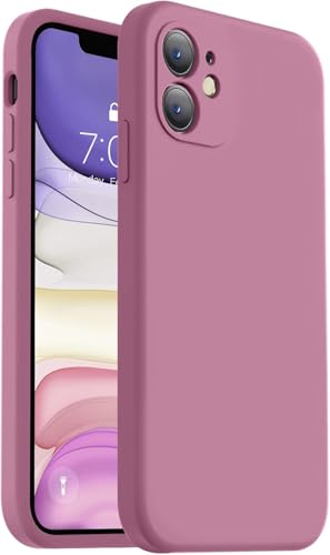 Image of DIZORO Square Candy Liquid Silicone iPhone Case Cover for iPhone 11, All Cube Series with Microfiber Lining Compatible iPhone 11 6.1 inches (Lilac)