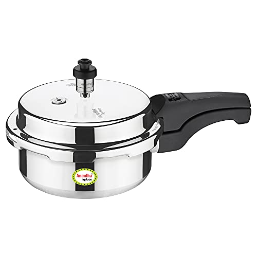 Image of ANANTHA Induce Induction Base Outer Lid Aluminium Pressure Cooker, 2 Litres (Silver)