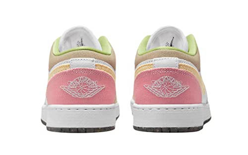 Nike girls Air Jordan 1 Low Grade School, White/Vivid Green-white Blanc/, 7 Big Kid4