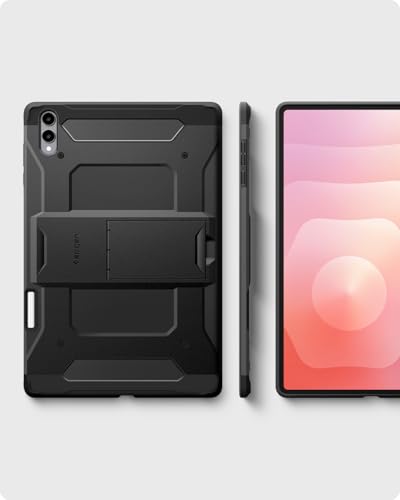 Image of Spigen Tough Armor Pro | Samsung Galaxy Tab S11 Ultra Case [S Pen Holder] [Kick Stand] 11 inch Protective Back Cover | TPU+PC - Black