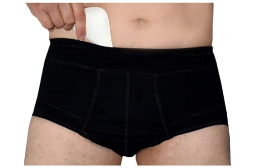 BODYPERFECT Braguitas hernia inguinal hombre Slip Cinturón para soporte Made in Italy (XX Large, Negro)