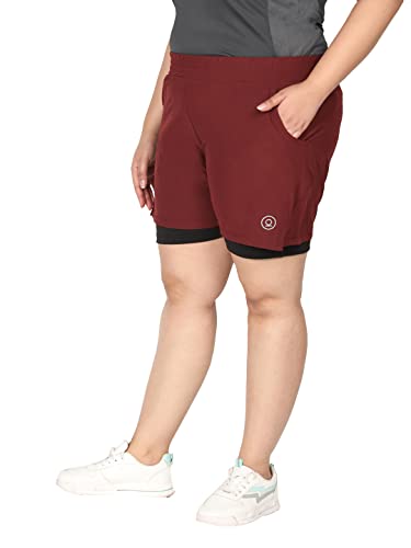 Image of CHKOKKO Gym Shorts for Women Workout Sports Running Quick Dry Fit Double Layer Inner Compression with Pockets Breathable Lightweight Wear