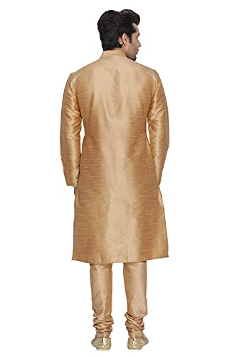 Image of VASTRAMAY Men's Burgandy Silk Blend Only Kurta