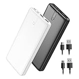 2-Pack Portable Charger Power Bank 20000mAh, Fast Charging External Battery Pack with Dual USB Outputs Backup Battery Charger USB-C Input for iPhone X Samsung Galaxy S10 Google LG AirPods etc