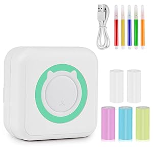 GuKKK Mini-printer, mobiele fotoprinter, draagbare mini-fotoprinter, draadloze fotoprinter, thermische printer…