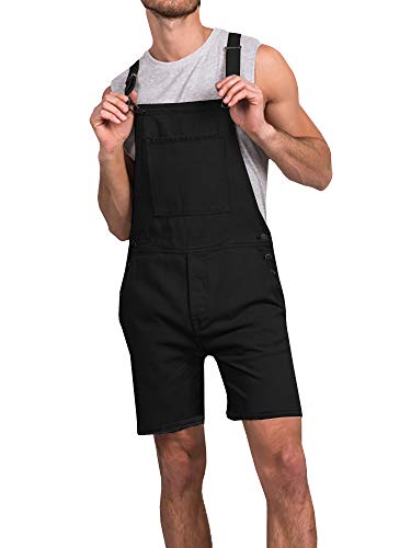 Gtealife Mens Bib Overall Shorts Lightweight Casual Loose Fit Walkshort Jumpsuit Button Hole Rompers