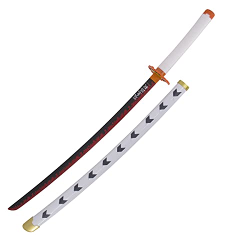 AMONT - Réplica de Katana Japonesa en Bambú - Modelo Rengoku Kyoujurou en Madera - Serie Anime - 105 Cm