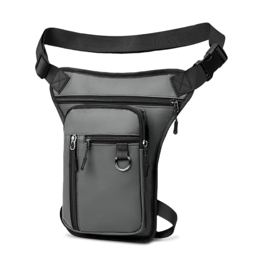 flintronic Beintasche Motorrad für Herren Damen, wasserdichte Multitaschen Beintasche mit Reißverschluss, Outdoor Hüfttaschen für Wandern, Camping, Motorrad, Fahrrad, Angeln (Schwarz)