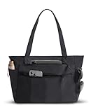 FILEXTY Tote Bag for Women Shoulder Bag Work Bags with Zipper Lightweight Handbags for Travel,Work,School Black