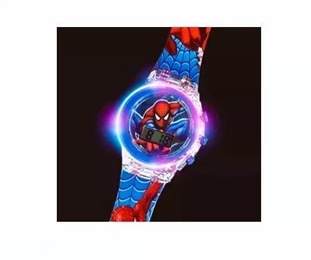 Giftplay! Kids Boys Superhero Baseball Cap Hat & Flash Light Luminous Digital Quartz Watch Time & Polarized Sport Sunglasses Theme: Spiderman Acccesories Gift Set 3 Pcs Red And Blue #TOP3