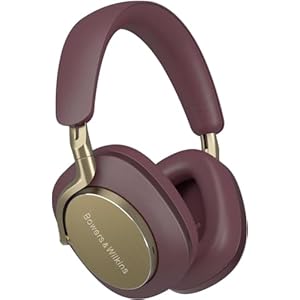 Bowers & Wilkins PX8 Flaggschiff-Over-Ear-Kopfhörer mit Geräuschunterdrückung, kabellos, Bluetooth 5.0 und Schnellladung, 30 Stunden hochauflösende Wiedergabe und integriertes Mikrofon, Burgunderrot