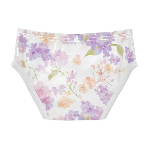 KLL Lilac and Pink Flowers Toddler Boy Comfort Briefs Underwear Breathable Children Undies2
