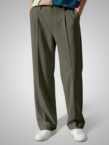 Image of FTX Men's Korean Style Casual Trouser | Premium Lycra Stretch Fabric | Smart Regular Fit | 2 Side Pockets | Comfortable Stretchable Everyday Wear Pants