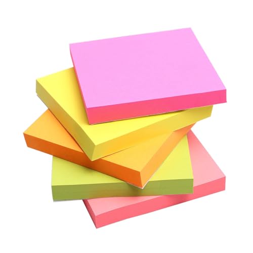 MINAOLULUS 100枚 パック 各パッド 方形付箋 ランダムカラー 多用途ステイプルスティッキーノート 便利なデスクや冷蔵庫用メモ ランダムカラー