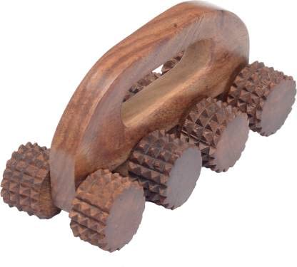 MAHERA CRAFTS Wooden 8 Roller Back Massager / Body Stress Relaxation And Health Care Tool / Pain Relief / Finger Massager / Hand Massager / Acupressure