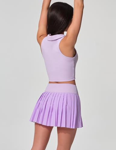 Womens Golf Shirt Sleeveless Polo Collared Tennis Shirts for Women Athletic Workout Cropped Tank Tops2