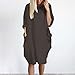 Firzero Womens Oversized Tunic Dress Plus SIze Summer Shirts Dress 2024 Casual Baggy vacation Midi Dress Pullover Tops with Pockets, Medium, 01-dark Gray