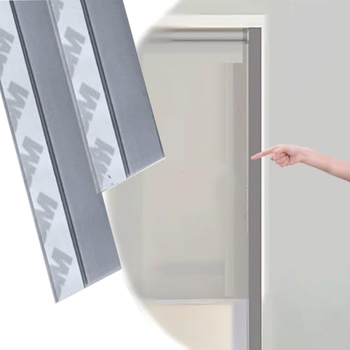 197 Inch Light Blocking Strips for Interior Doors - Peel & Stick Gray PVC Blackout Edges Perfect Light Gap Blockers for Bedroom Nursery & Home Privacy Solutions