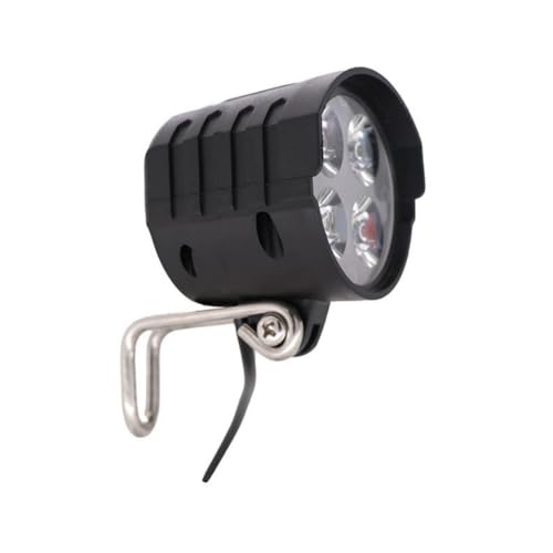Electric Scooter Front Light,10in 12W Bike Headlight 36-72V Super LED Bright Built in 4 Lights Horn 2-in-1 External Light Headlight for Night Riding for Motorcycle Dirt Scooters Road Bike E-Bike