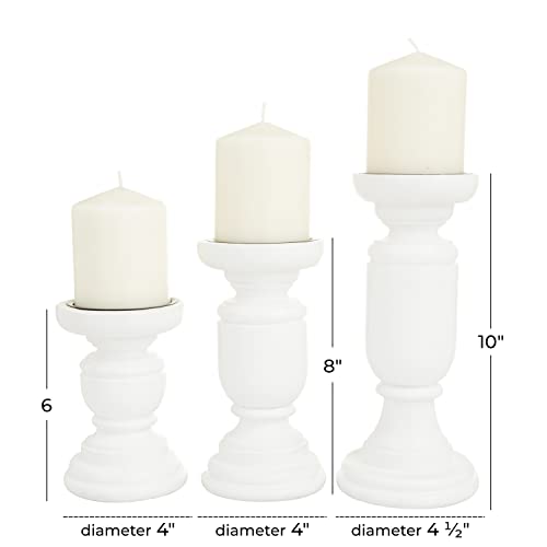Deco 79 080935 Mango Wood Turned Style Pillar Candle Holder thumb #3