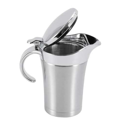 COLLBATH 1pc Oil Dispenser Gravy Dispenser Double Insulated Sauce Jug Gravy Jug Steak Sauce Bottle Insulated Gravy Boat Cream Pourper Insulated Sauce Bottle Condiment Dispenser Silver