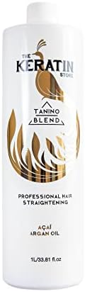 Tanino Blend | Brazilian Keratin Treatment | Salon Results, Smoothing, Moisturizing, Frizz Free Hair, Intensive Shine w/ Natural ingredients Acai and Argan Oil - 1L/33.81 fl.oz