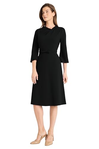 Maggy London Women's Twist Neck Dress with Flared Sleeves2
