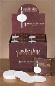 Church Service Vigil 3 Inch Diameter White Paper Candle Drip Protector Bobeche - 50/PK
