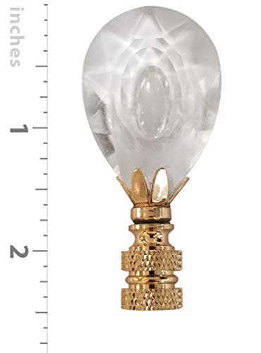 Image of Royal Designs, Inc. Medium Center Cut Design Lamp Finial, F-2022M-PB-1, Polished Brass