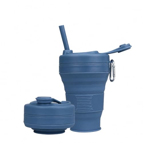 CYNROFVEN Silicone Coffee Cup with Straw lid Collapsible...