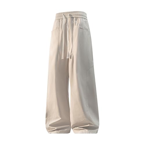 Generico Pantalones de chándal Baggy para hombre, pantalones de jogging de hombre, vintage, pantalones deportivos largos de algodón, pantalones minimalistas, diseño de líneas, pantalones informales