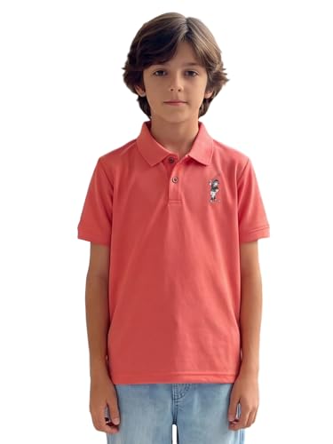 Image of Li'l Tomatoes Boys Sports Polo T-Shirt Polyester Casual Summer Tee | inchGolf Player inch Printed Collar Neck T-Shirt | Lightweight & Breathable Half Sleeve Sports Wear | Stylish Polo Tee | 9-16 Years