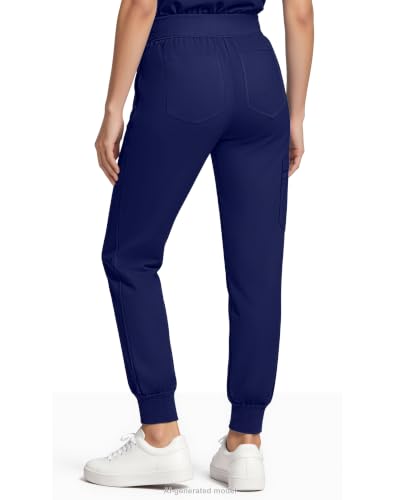 Image of Medical Scrubs for Women Pants, Soft Stretch & Breathable Joggers | Drawstring Womens Scrub Cargo Pants with 5 Utility Pockets, Bottoms Keep 12-Hour Shift Comfort for Healthcare Professionals