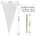 Morepack Cone Treat Bags, 100Pcs, 7x15 Inches, Clear Cellophane, with Twist Ties, for Treats, Popcorn, Candy, Party Favors
