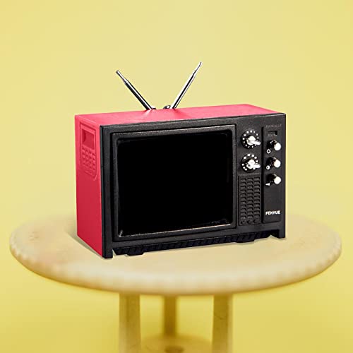 SM SunniMix Mini Puppenhaus TV Modell Möbel Wohnzimmer Lebensszene Ornamente Im Maßstab 1:12 , Rot – Bild 5