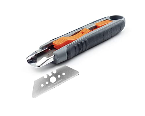 GEMEL 2 : Cutter couteau pro de sécurité Mure & Peyrot, multi-usage, à GRANDE lame rétractable (65 mm) + blocage possible au repos. Pour droitier et...