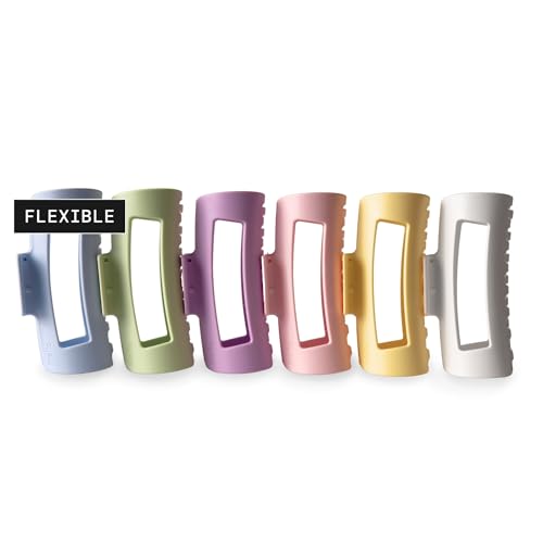 Mello Medium Hair Clip - Flexible Comfort Hair Claw for Women For Thick & Thin Hair Styling Durable Material Matte Non-Slip Finish Made in Korea Patent Pending (6 Pack Medium Light)