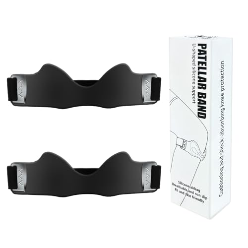 2 pcs sangle de soutien rotulien silicone, bretelle genou ajustable avec airbag 3D