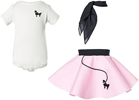 Hip Hop 50s Shop Baby/Infant 3 Piece Poodle Skirt Costume Set - Light Pink (6 month-3PC)