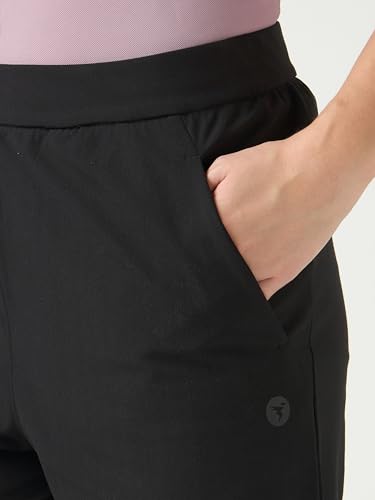 Image of TECHNOSPORT Women's Straight Fit Solid Track Pant for Casual Wear, Active Lifestyle