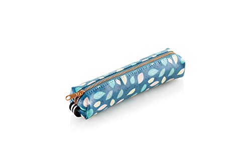 Image of Miquelrius - Mini Pencil Case, Includes Elastic Rubber, Zip Closure, Pencil Case Size 190 x 25 x 40 mm, Autumn Leaves Design