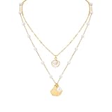 MINACHI Gargantilla vintage de doble capa con cuentas de perlas de imitación, regalo de joyería para mujer