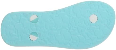 Roxy Girls Tahiti Sandal Flip-Flop, Turquoise/Citrus, 5 Big Kid | Image 3