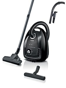 Bosch Electroménager Série 4, BGL38BA2H, aspirateur traîneau avec Sac, Compact et léger, Sac à poussière XL 4L, Filtre hygiénique PureAir Lavable, Rayon d'action 10 m, Noir